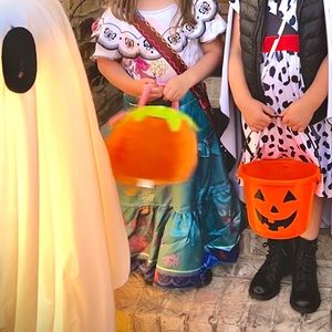 Disney’s Mirabel Size 4-6 Lined Costume With Purse, Glasses, & Clip On Earrings